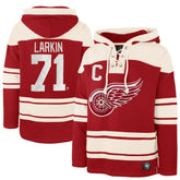 NHL Dylan Larkin Detroit Red Wings '47 Captain Patch Player Name & Number Lacer Pullover Hoodie
