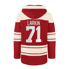NHL Dylan Larkin Detroit Red Wings '47 Captain Patch Player Name & Number Lacer Pullover Hoodie