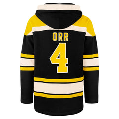 NHL Bobby Orr Boston Bruins '47 Retired Player Name & Number Lacer Pullover Hoodie