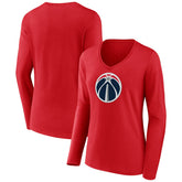 Washington Wizards Women's Primary Logo Long Sleeve V-Neck T-Shirt