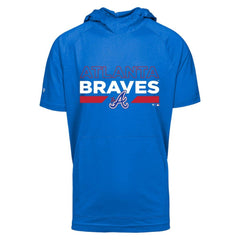 Royal Atlanta Braves Levelwear City Connect Phase No Hitter Short Sleeve Pullover Hoodie