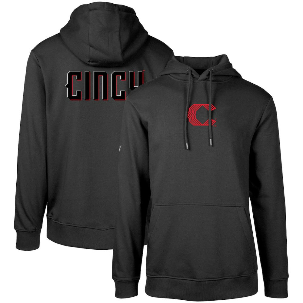 Black Cincinnati Reds Levelwear City Connect Podium Core 2.0 Pullover Hoodie