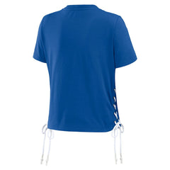 WEAR by Erin Andrews Women's Lace Up Side Modest Cropped T-Shirt - Buffalo Bills T-shirts