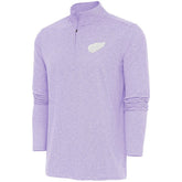 NHL Detroit Red Wings Antigua White Logo Hunk Quarter-Zip Pullover