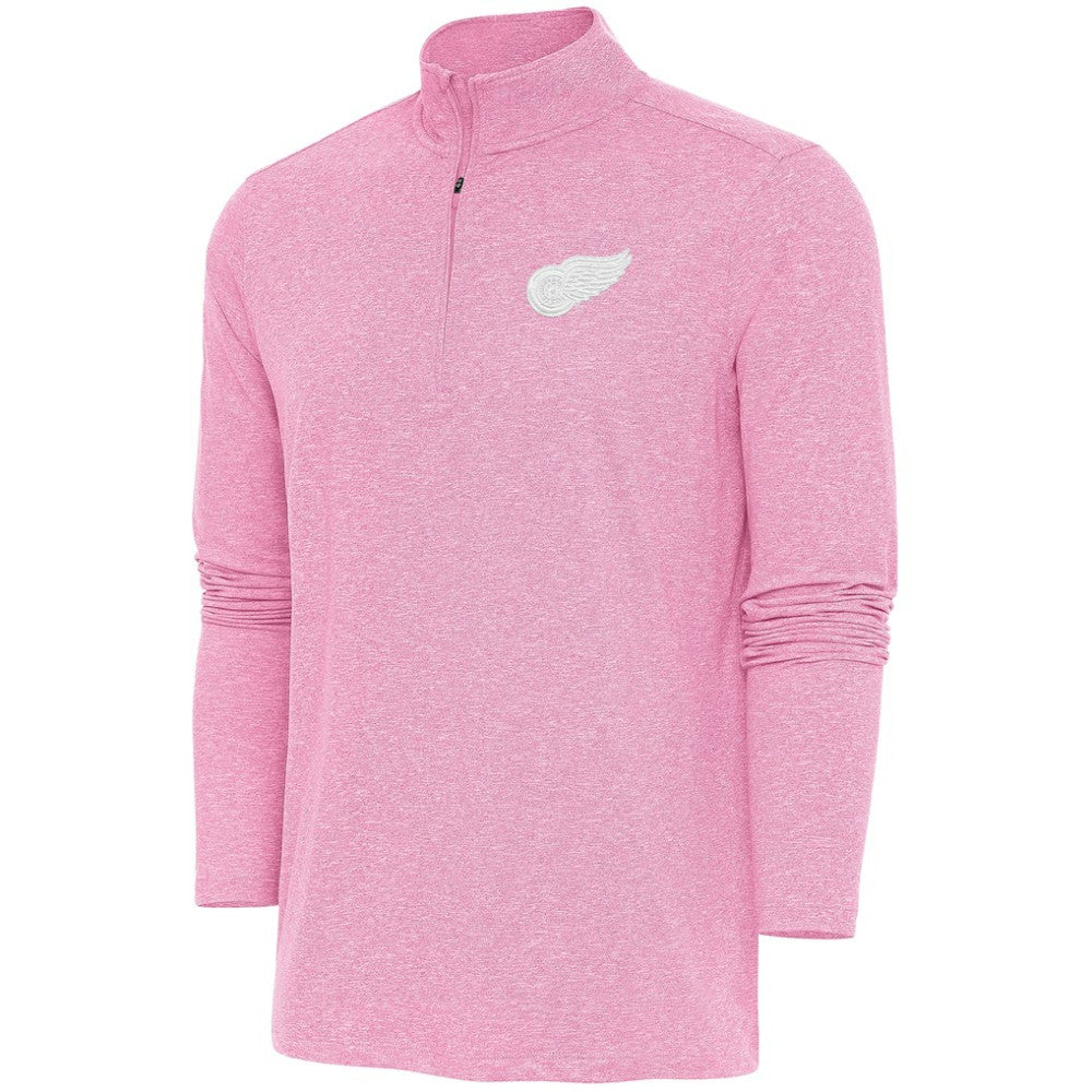 NHL Detroit Red Wings Antigua White Logo Hunk Quarter-Zip Pullover