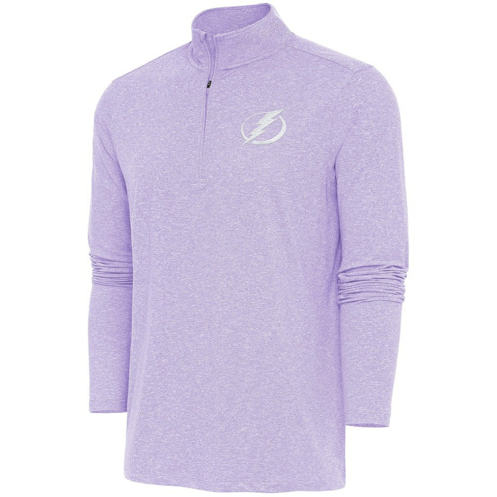 NHL Tampa Bay Lightning Antigua White Logo Hunk Quarter-Zip Pullover