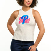 White Philadelphia Phillies Lusso Women's Lourdes Tank Top
