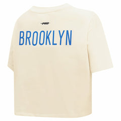 Brooklyn Nets Pro Standard Women's Retro Striper SJ Cropped Boxy T-Shirt