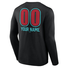 Black Arizona Diamondbacks Personalized Name & Number Fastball Long Sleeve T-Shirt