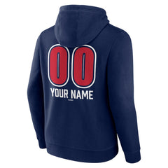 Navy Atlanta Braves Personalized Name & Number Fastball Pullover Hoodie