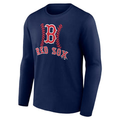 Navy Boston Red Sox Personalized Name & Number Fastball Long Sleeve T-Shirt