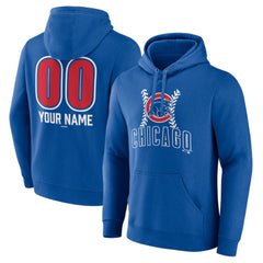 Royal Chicago Cubs Personalized Name & Number Fastball Pullover Hoodie
