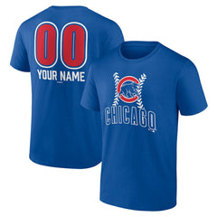 Royal Chicago Cubs Personalized Name & Number Fastball T-Shirt