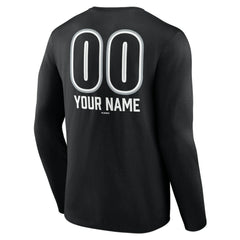 Black Chicago White Sox Personalized Name & Number Fastball Long Sleeve T-Shirt
