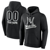 Black Chicago White Sox Personalized Name & Number Fastball Pullover Hoodie