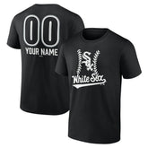 Black Chicago White Sox Personalized Name & Number Fastball T-Shirt