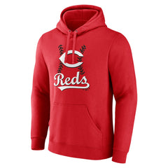 Red Cincinnati Reds Personalized Name & Number Fastball Pullover Hoodie
