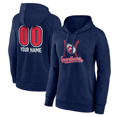 Navy Cleveland Guardians Women's Personalized Name & Number Fastball Pullover Hoodie