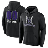 Black Colorado Rockies Personalized Name & Number Fastball Pullover Hoodie