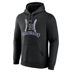 Black Colorado Rockies Personalized Name & Number Fastball Pullover Hoodie