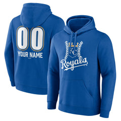 Royal Kansas City Royals Personalized Name & Number Fastball Pullover Hoodie