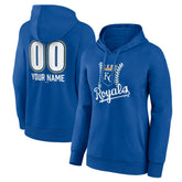 Royal Kansas City Royals Women's Personalized Name & Number Fastball Pullover Hoodie