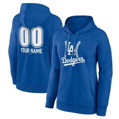 Royal Los Angeles Dodgers Women's Personalized Name & Number Fastball Pullover Hoodie