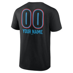 Black Miami Marlins Personalized Name & Number Fastball T-Shirt