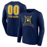 Navy Milwaukee Brewers Personalized Name & Number Fastball Long Sleeve T-Shirt