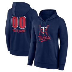 Navy Minnesota Twins Women's Personalized Name & Number Fastball Pullover Hoodie
