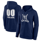 Navy New York Yankees Women's Personalized Name & Number Fastball Pullover Hoodie
