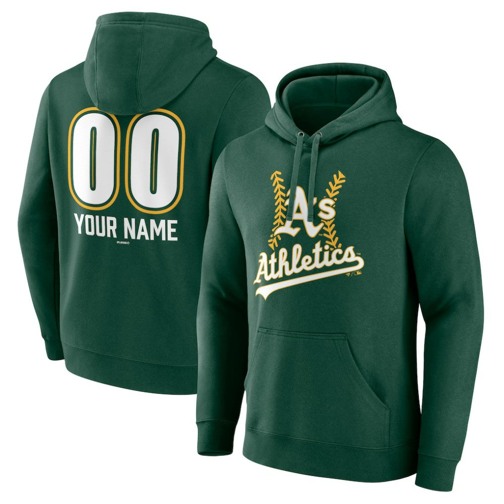 Green Athletics Personalized Name & Number Fastball Pullover Hoodie