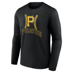 Black Pittsburgh Pirates Personalized Name & Number Fastball Long Sleeve T-Shirt