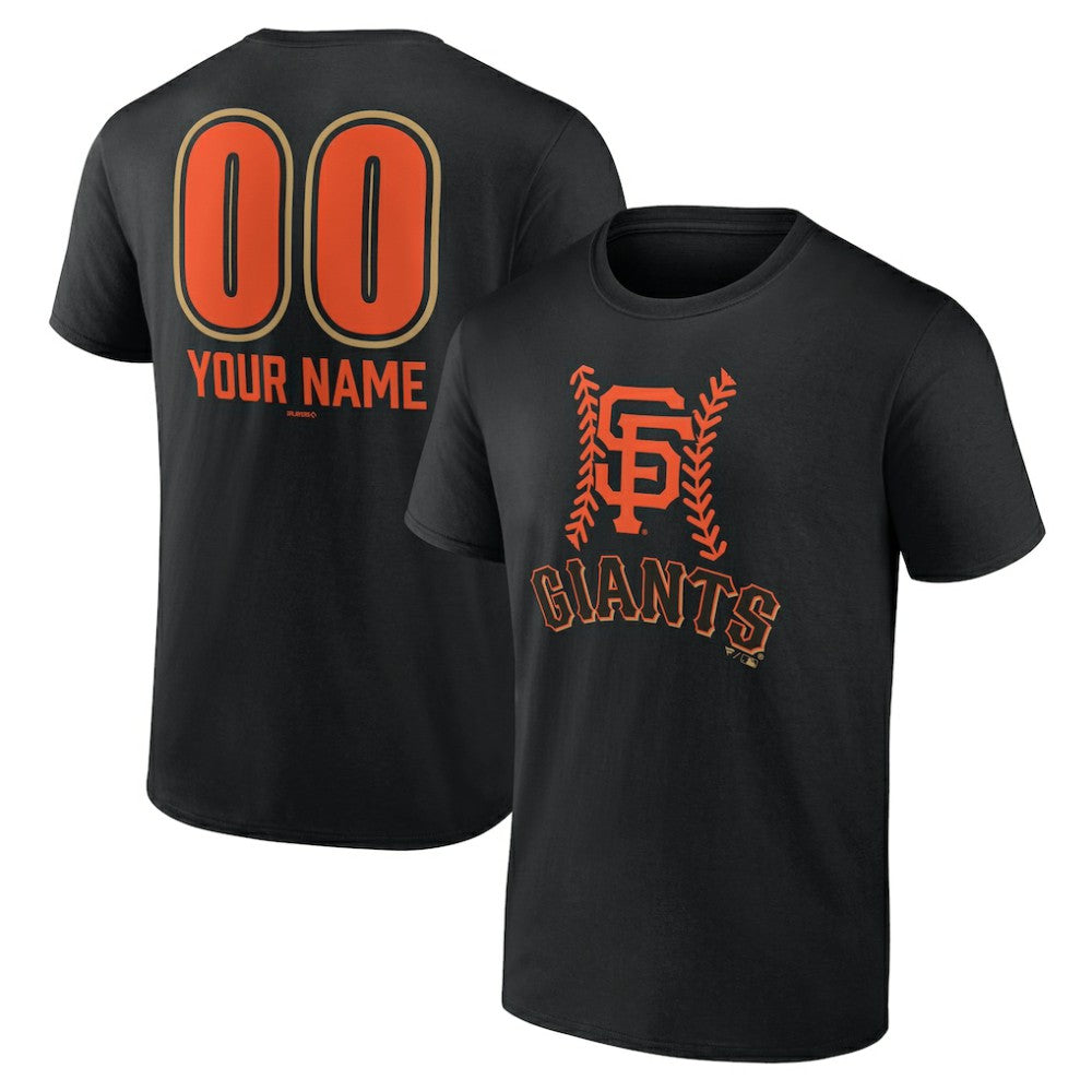 Black San Francisco Giants Personalized Name & Number Fastball T-Shirt