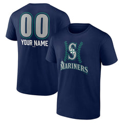 Navy Seattle Mariners Personalized Name & Number Fastball T-Shirt