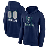 Navy Seattle Mariners Women's Personalized Name & Number Fastball Pullover Hoodie