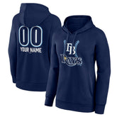 Navy Tampa Bay Rays Women's Personalized Name & Number Fastball Pullover Hoodie