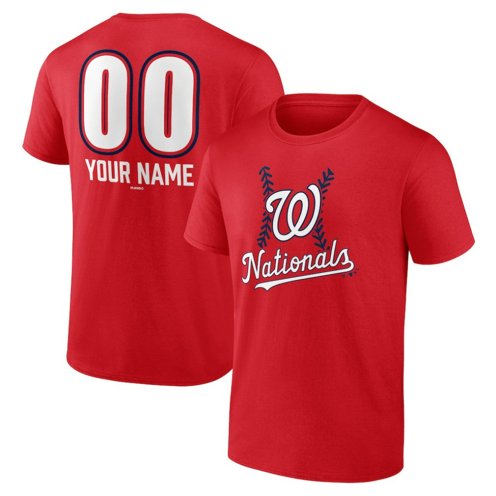 Red Washington Nationals Personalized Name & Number Fastball T-Shirt