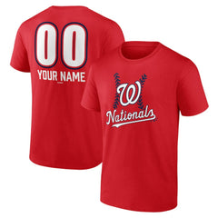 Red Washington Nationals Personalized Name & Number Fastball T-Shirt