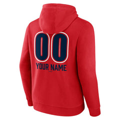 Red Atlanta Braves Personalized Name & Number Fastball Pullover Hoodie
