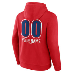 Red Chicago Cubs Personalized Name & Number Fastball Pullover Hoodie