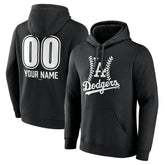 Black Los Angeles Dodgers Personalized Name & Number Fastball Pullover Hoodie