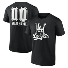 Black Los Angeles Dodgers Personalized Name & Number Fastball T-Shirt