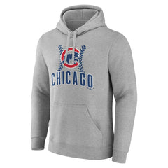 Gray Chicago Cubs Personalized Name & Number Fastball Pullover Hoodie
