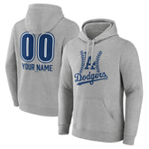 Gray Los Angeles Dodgers Personalized Name & Number Fastball Pullover Hoodie