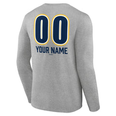 Gray Milwaukee Brewers Personalized Name & Number Fastball Long Sleeve T-Shirt