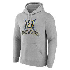 Gray Milwaukee Brewers Personalized Name & Number Fastball Pullover Hoodie