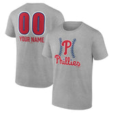 Heather Gray Philadelphia Phillies Personalized Name & Number Fastball T-Shirt