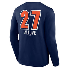 Navy Jose Altuve Houston Astros Fastball Player Name & Number Long Sleeve T-Shirt