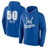 Royal Mookie Betts Los Angeles Dodgers Fastball Player Name & Number Pullover Hoodie